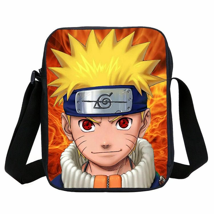 Mayoulove Casual NARUTO Kids Backpacks Students School Bag Sets Insulated Lunch Bag Pen Bag Crossbody 4PCS-Mayoulove