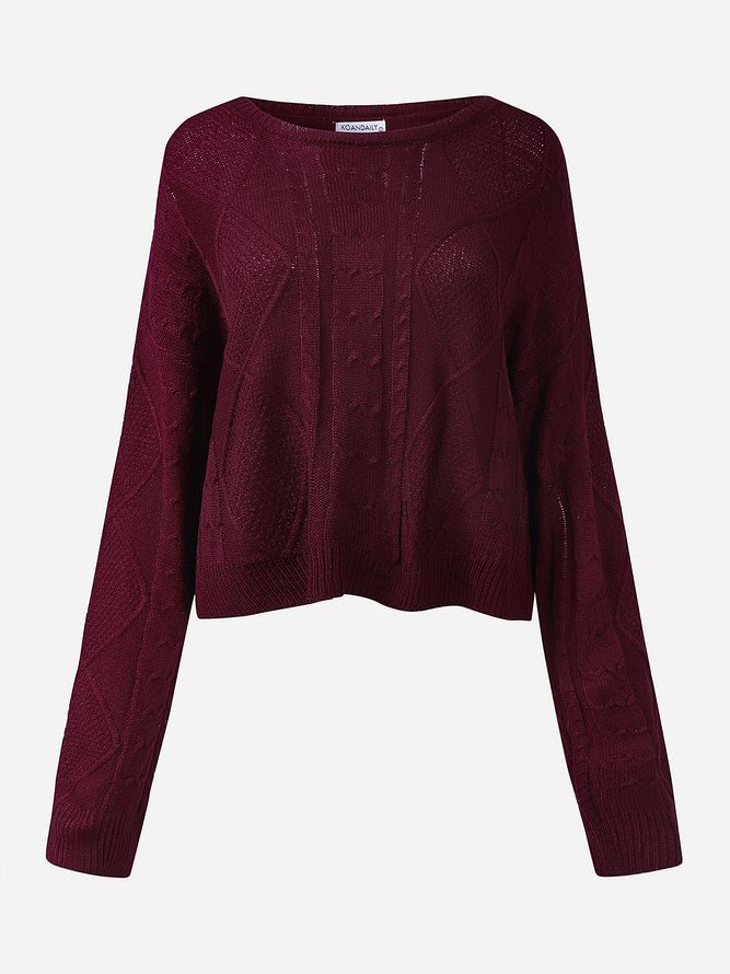 Round Neck Cute Cotton Blends Sweater-Corachic