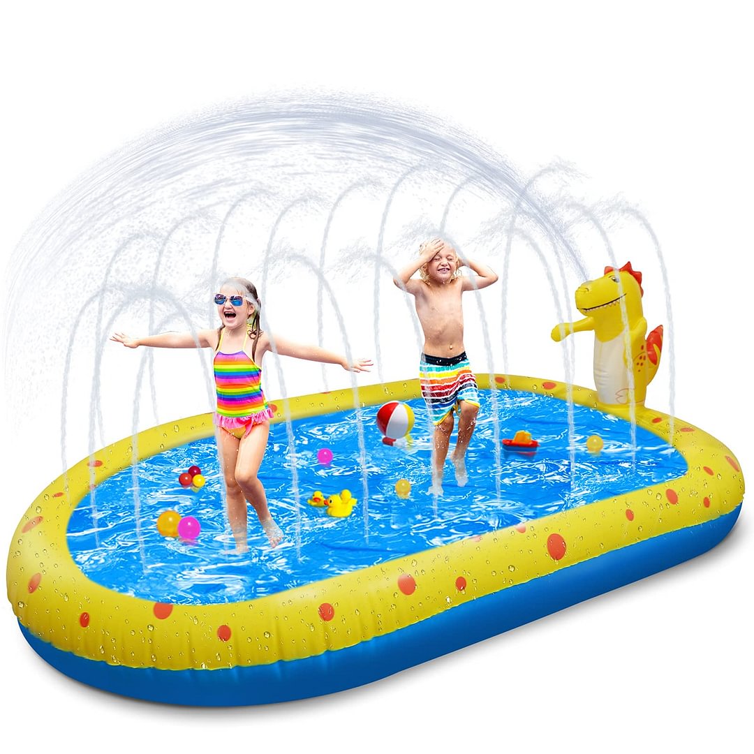 Inflatable Swimming Kiddie Pool, Dinosaur Sprinkler Pool Fountain Water Toys、、sdecorshop