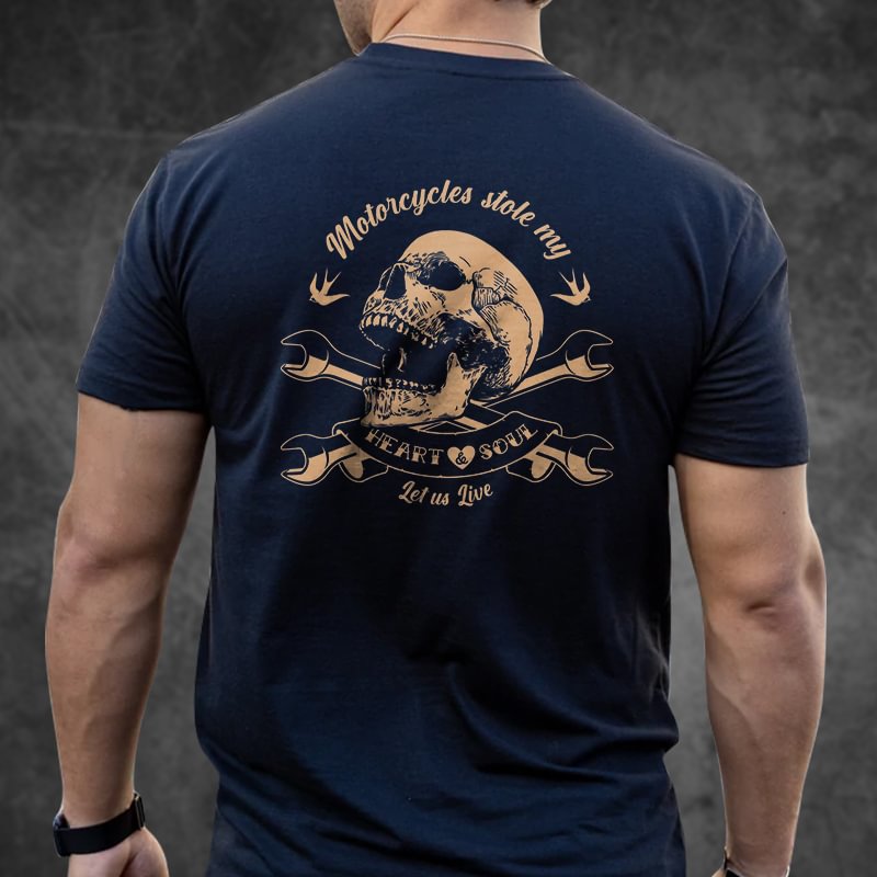 Livereid Let Us Live Skulls Printed Men's T-shirt - Livereid