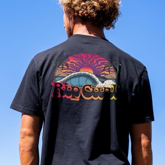 Sunset Coconut Wave Print Men's T-shirt -  