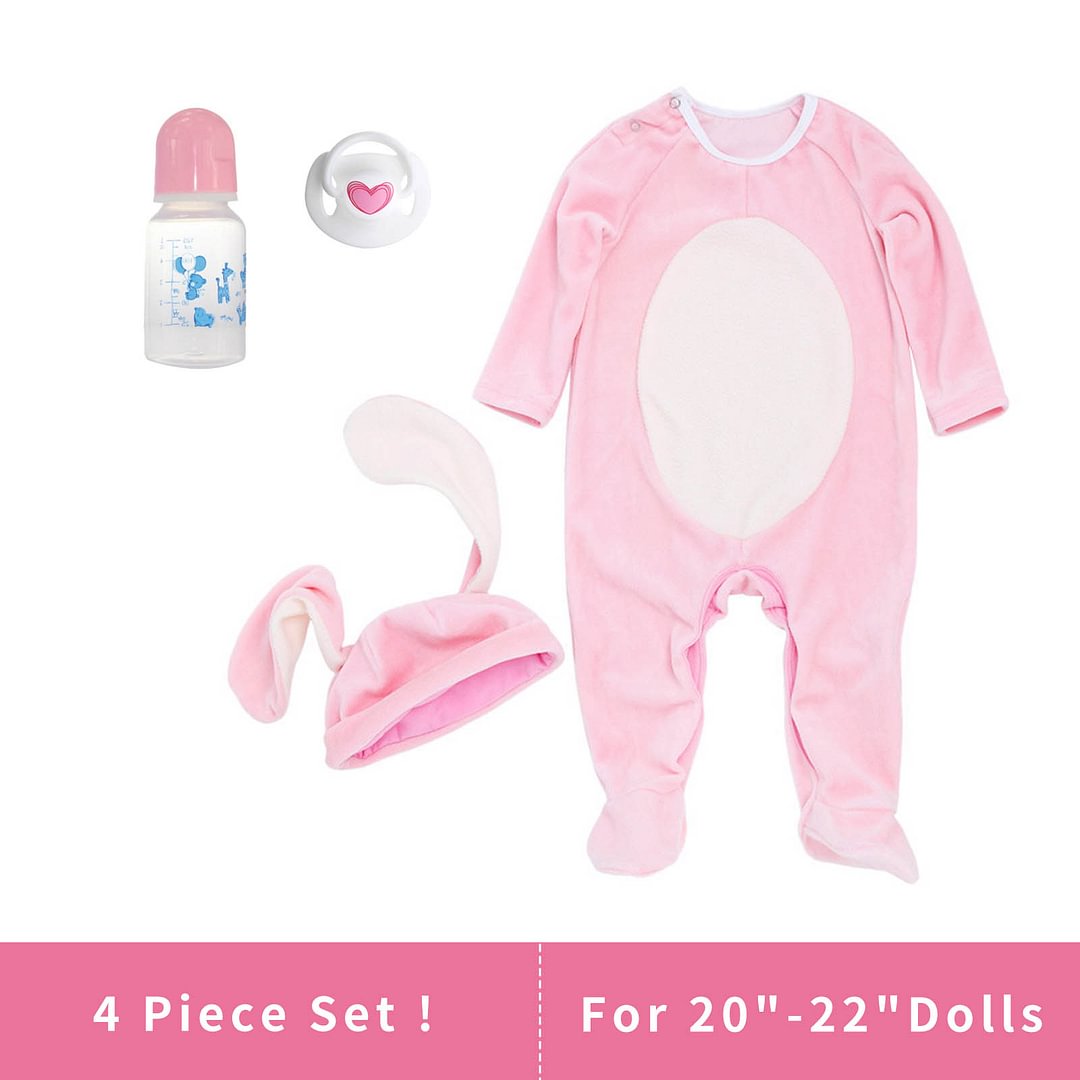 [For 20"-22" Dolls] Easter Special Bunny Set With Pacifier-Bottle And Hat