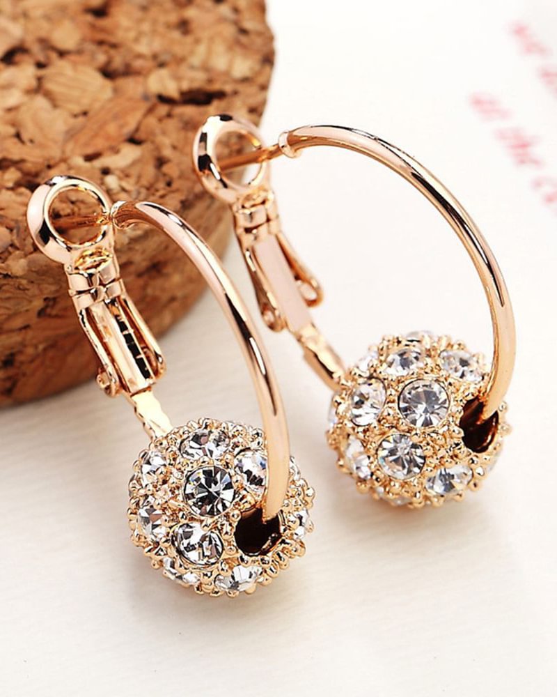 Fashion Jewelry Crystal Ball Earrings