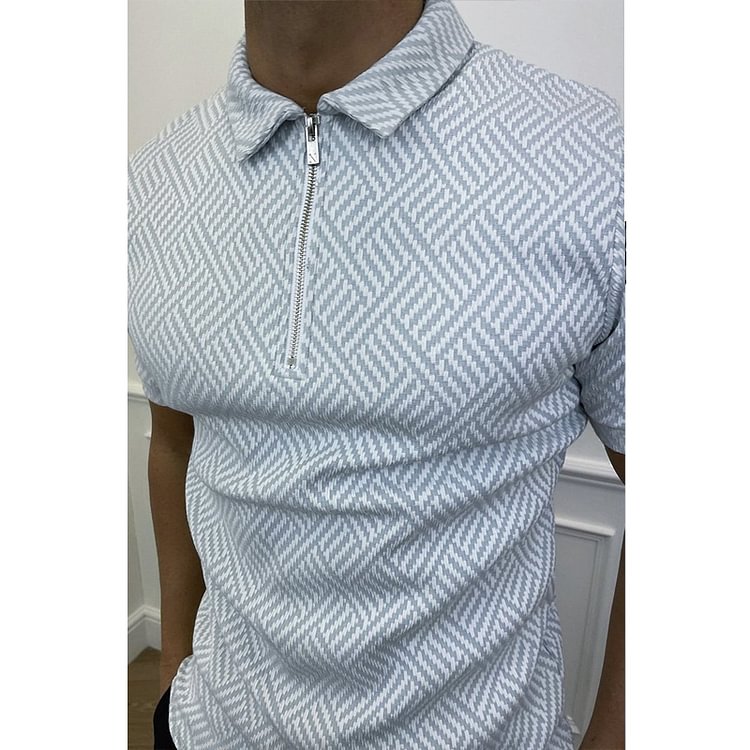 Jacquard Short Sleeve Polo Shirt