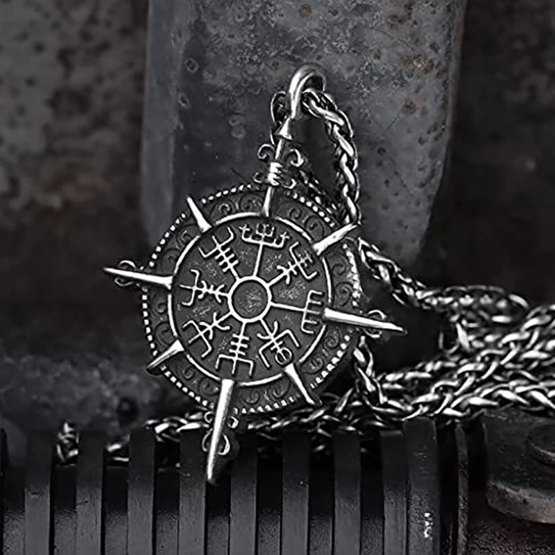 Viking Compass Vegvisir Stainless Steel Pendant Necklace / Techwear Club / Techwear