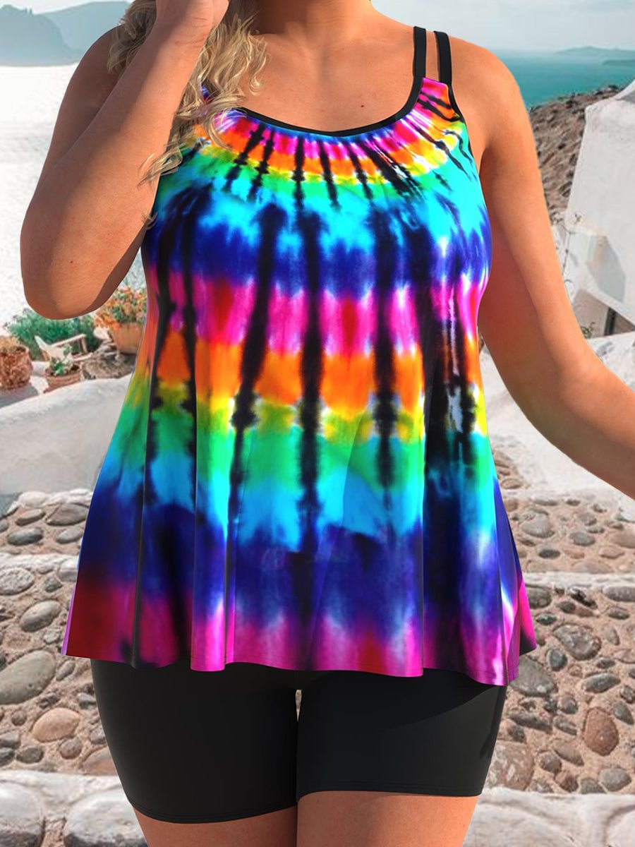 Women Rainbow Color Print Women Swimsuit