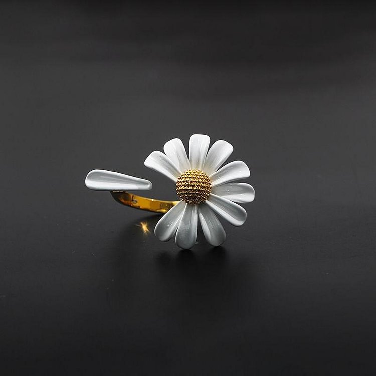 Little Daisy Bee Opening Design Bracelet Ring Necklace Earrings Paint Flower Set-Mayoulove