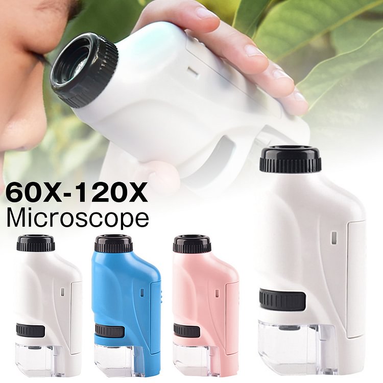Kid's Porable Pocket Microscope With Adjustable Zoom 60-120X - tree - Codlins