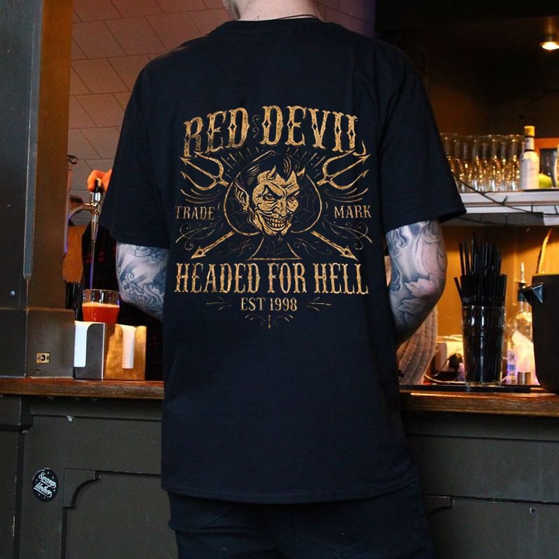 UPRANDY RED DEVIL printed black T-shirt designer -  UPRANDY