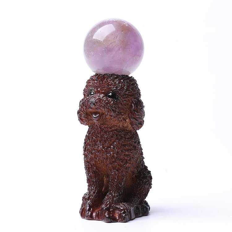 Resin Teddy Dog Statue Stand