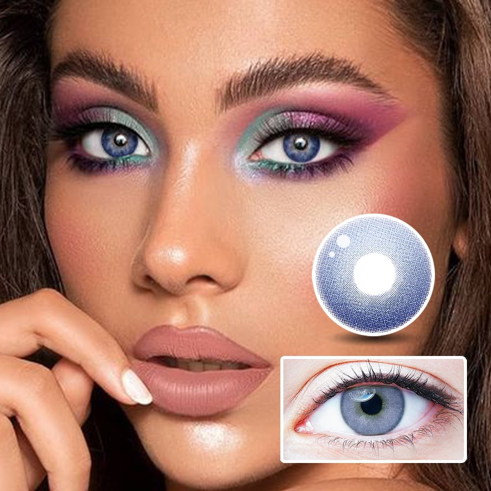 NEBULALENS Tears Blue Yearly Prescription Colored Contact Lenses NEBULALENS
