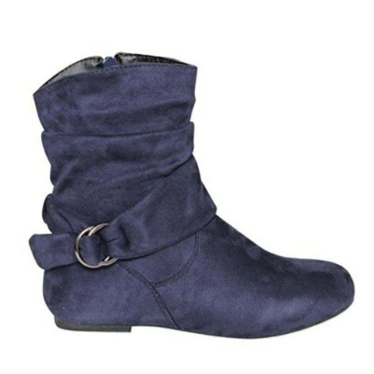 Autumn and Winter New Flat-bottomed Boots European and American Plus Size Ladies Boots Suede-Corachic