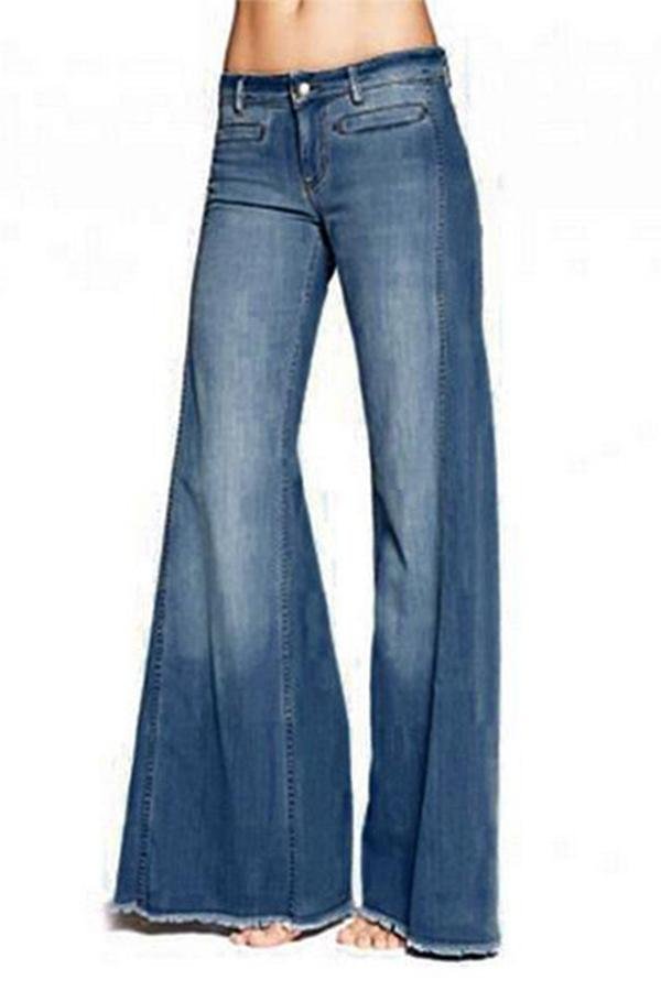 Womens Vintage Slim Fit Flared Jeans-Allyzone-Allyzone