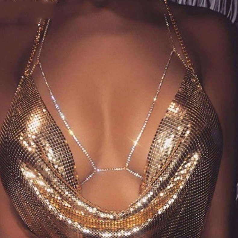Shiny Bikini Sexy Chest Chain for Women Club Party Jewelry-VESSFUL