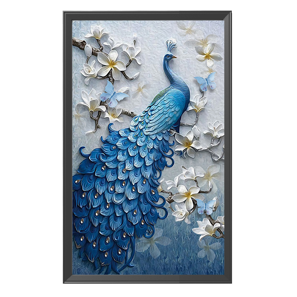 Counted Stamped （big Size）peacock 3 Strands Cross Stitch 48 75cm