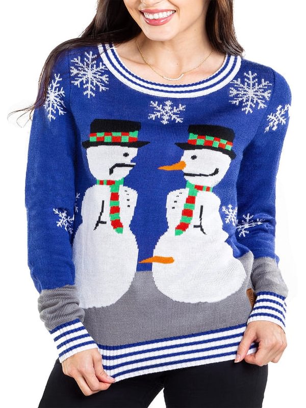 Women's Snowman Nose Thief Ugly Christmas Sweater