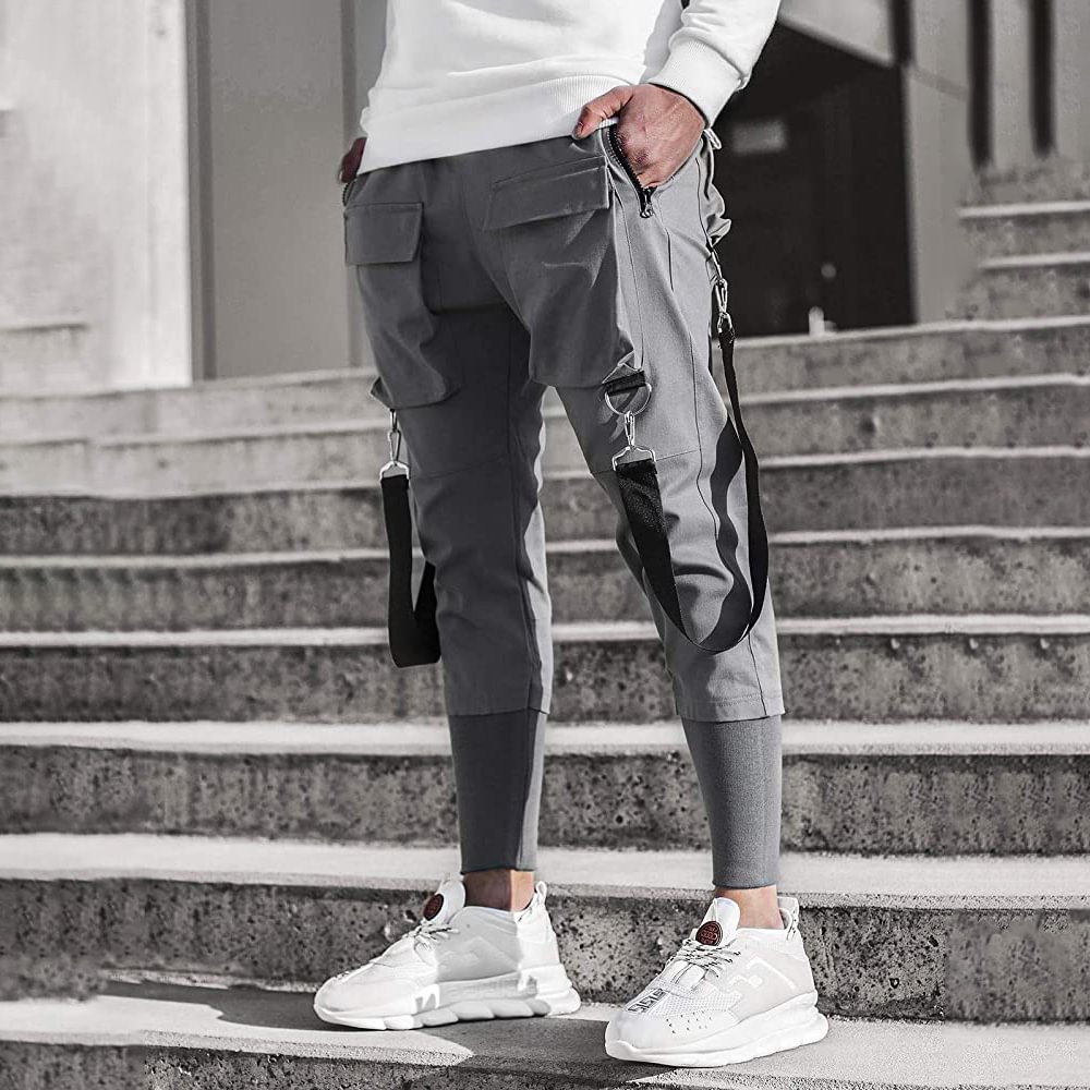 New Solid Color Fitness Slim Track Pants / Techwear Club / Techwear