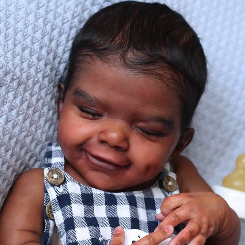 [African American Doll]20" Realistic Newborn Black Silicone Baby Doll Gleen