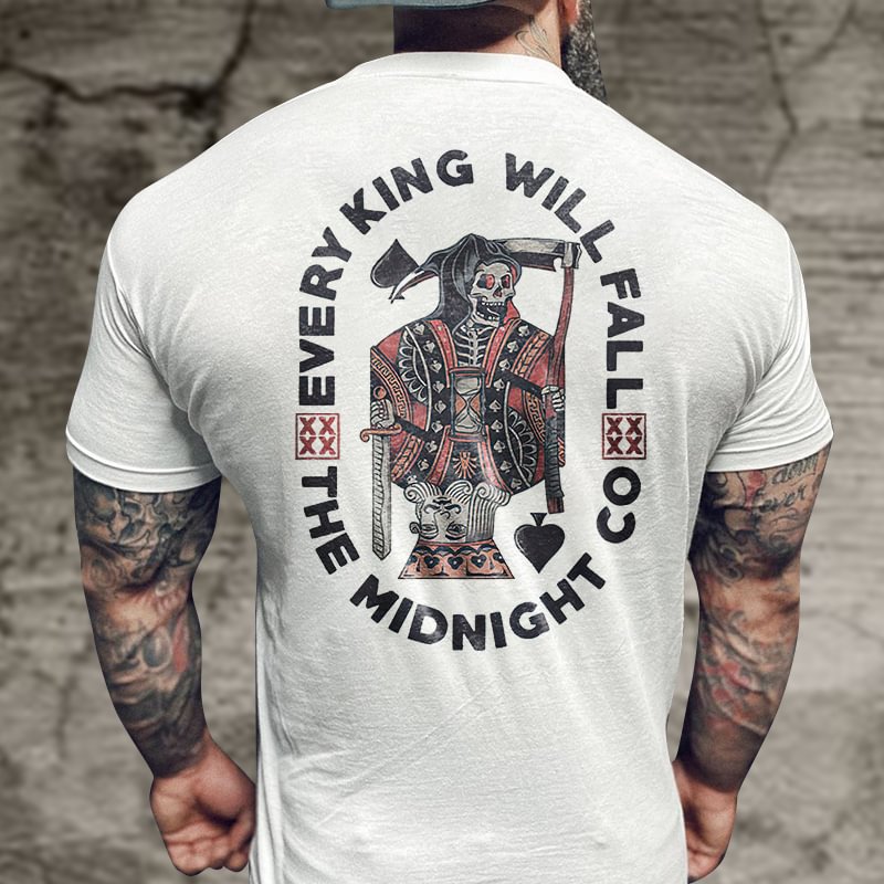 Livereid Every King Will Fall Skull Print T-shirt - Livereid