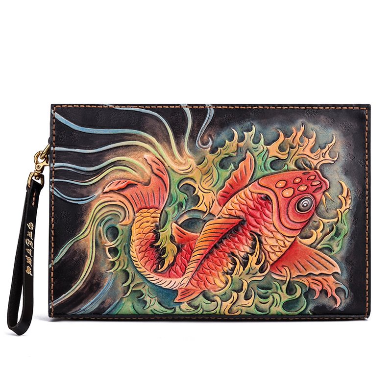 Fancy Carp Leather Personalized Bag