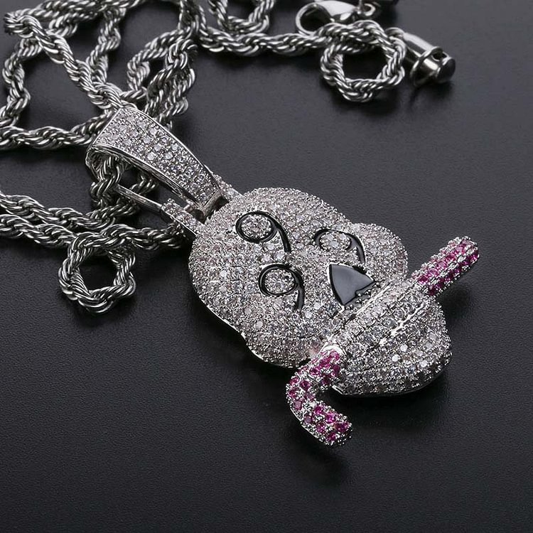 999 Skull Iced Out Pendant Men Hip Hop Necklaces
