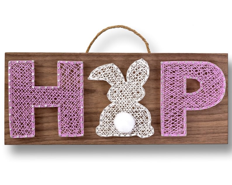 String Art -Bunny HOP 12" x 5"-Ainnpuzzle
