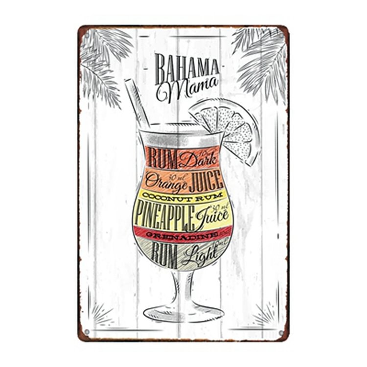 Cocktail - Vintage Tin Signs/Wooden Signs - 20x30cm & 30x40cm