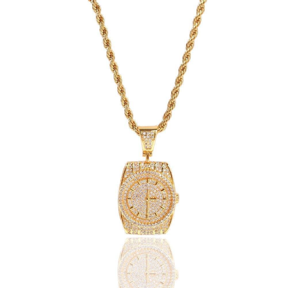 Dial Pendant & Necklace 18k  Plated Lab-VESSFUL