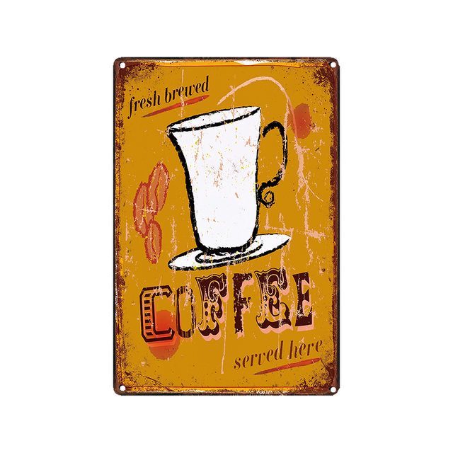 Coffee with words - Vintage Tin Signs/Wooden Signs - 20x30cm & 30x40cm