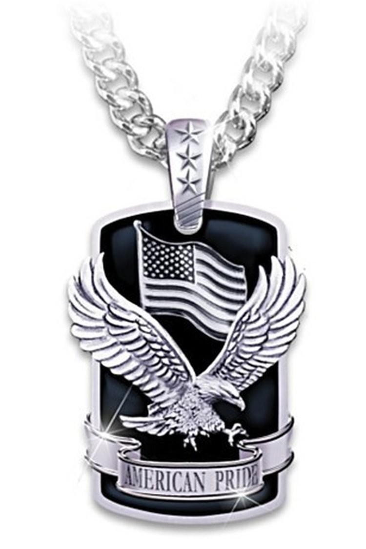 BrosWear American Eagle Flag Personality Necklace