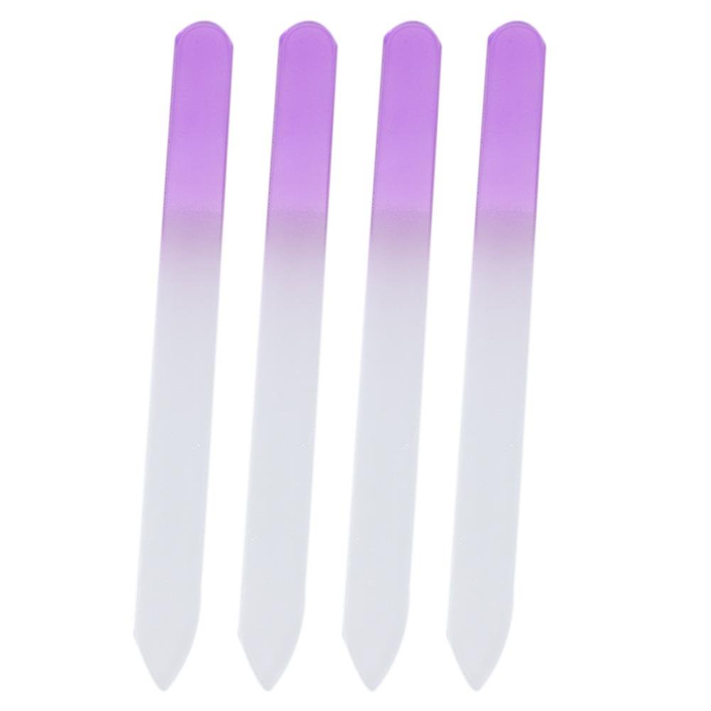 4x Durable Crystal Glass File Buffer Nail Art Files Manicure Device Pro Too