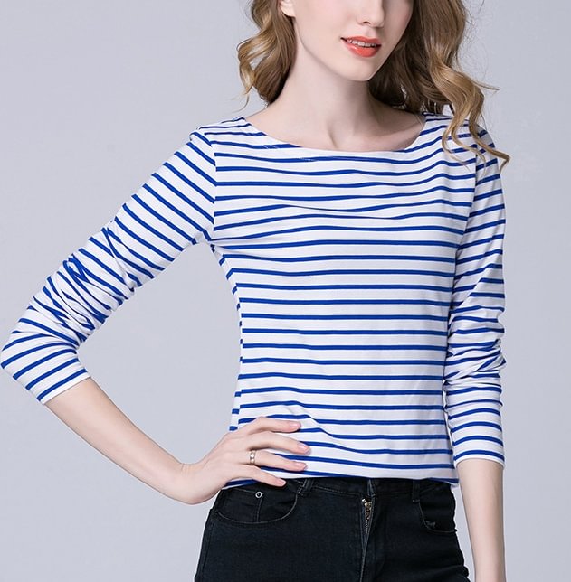 Horizontal Stripes Long Sleeve T-shirt