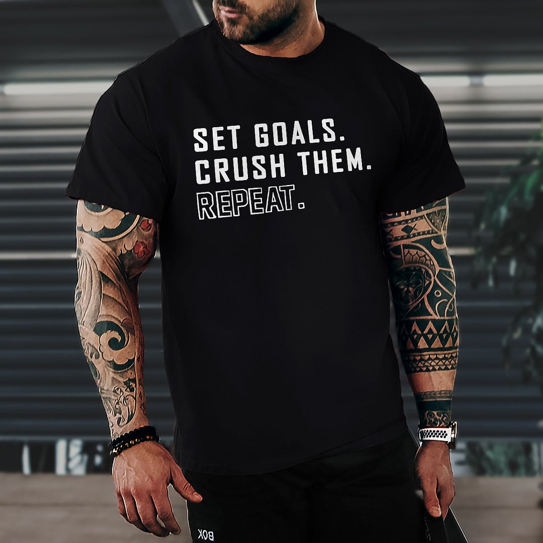 Livereid Set Goals Crush Them Printed T-shirt - Livereid
