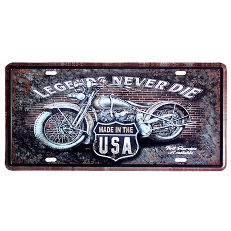 USA Motorcycle Retro Metal Plate Tin Sign for Bar Pub Club Cafe Wall Decor