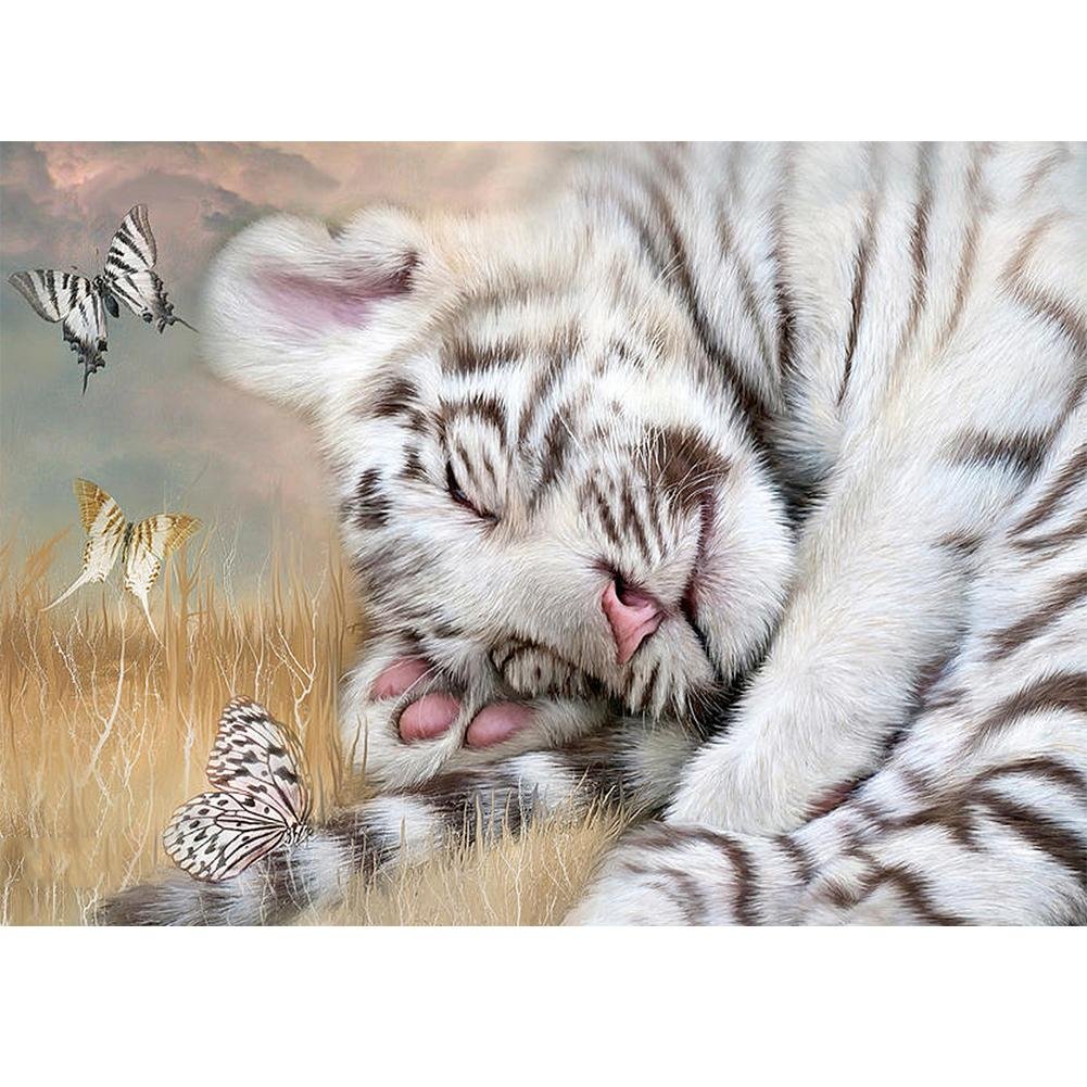 Peinture de diamant - rond complet - tigre mignon