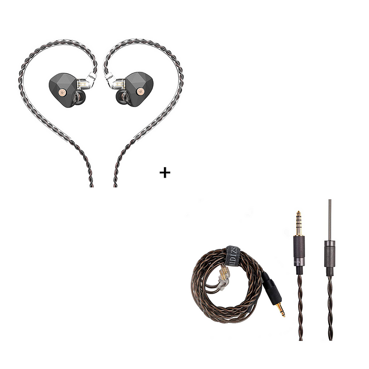 MM2 Earphones + 4.4mm/3.5mm/2.5mm Balanced Cable Bundle-Hidizs