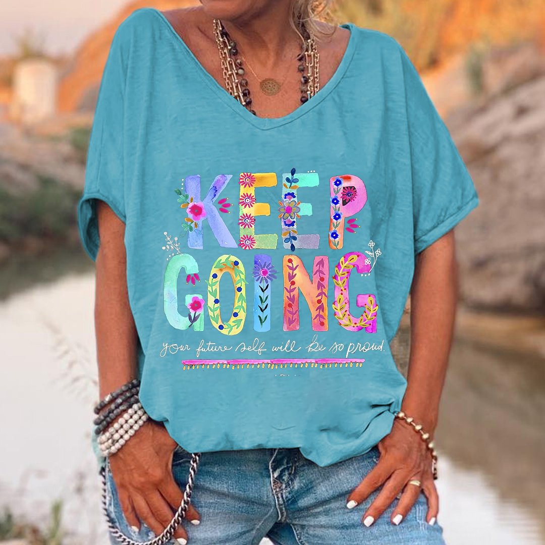 Keep Going Printed Hippie T-shirt