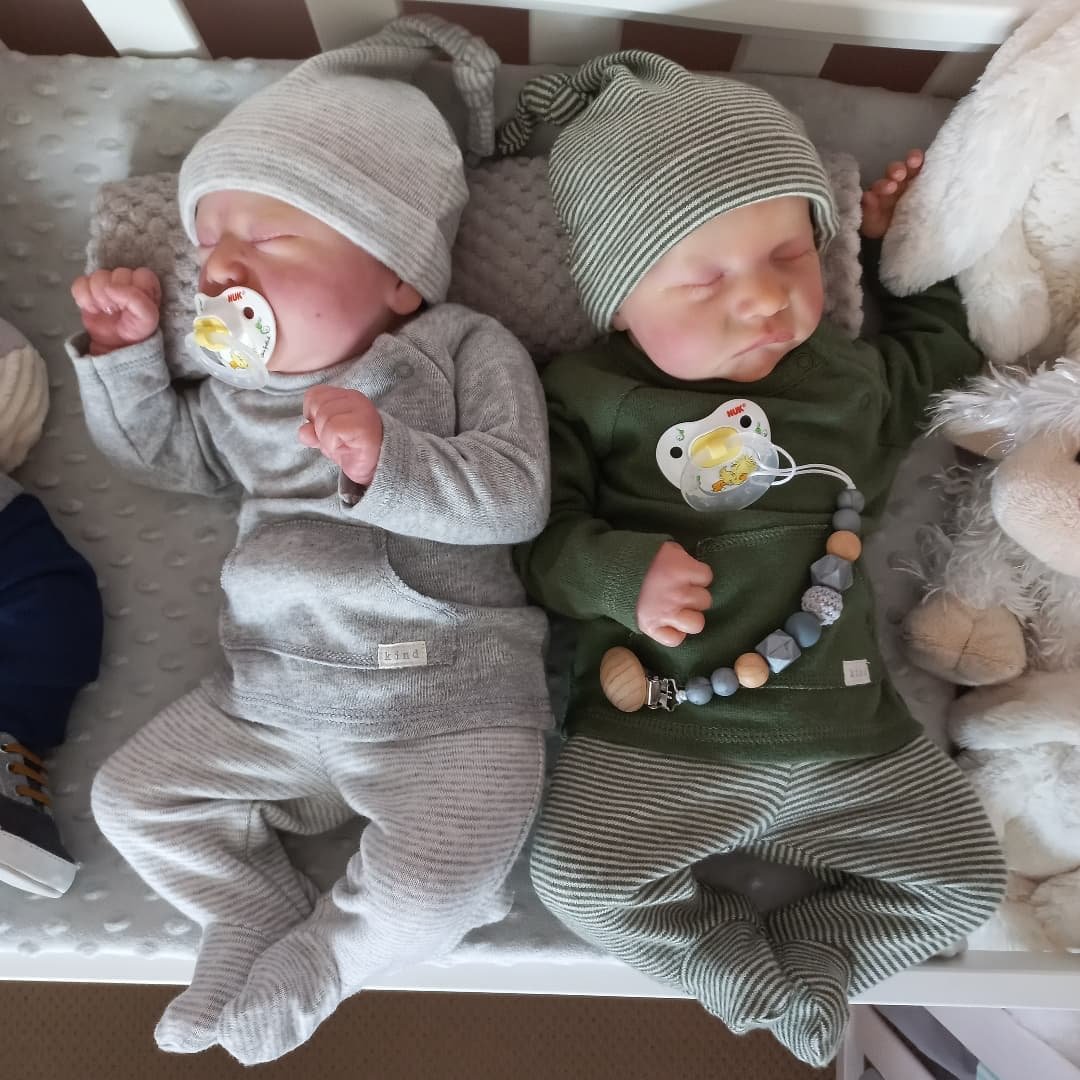 20" Soft Weighted Body Asleep Reborn Twin Boys  Jalal and Basil