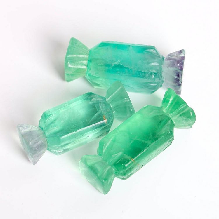 Set of 3 Fluorite Candy Shape Carving Decoration Model Bulk Crystal wholesale suppliers