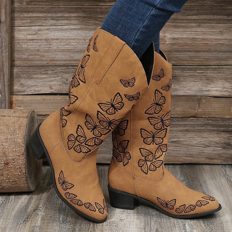 Women's Western Boot Cowgirl Embroidered Knight Boots