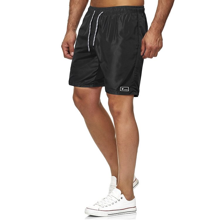 BrosWear Quick-Drying Solid Color Beach Pants Sports Shorts
