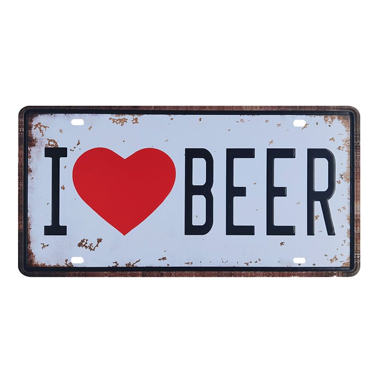 I Love Beer Retro Metal Plate Tin Sign Plaque for Bar Pub Club Cafe Vintage
