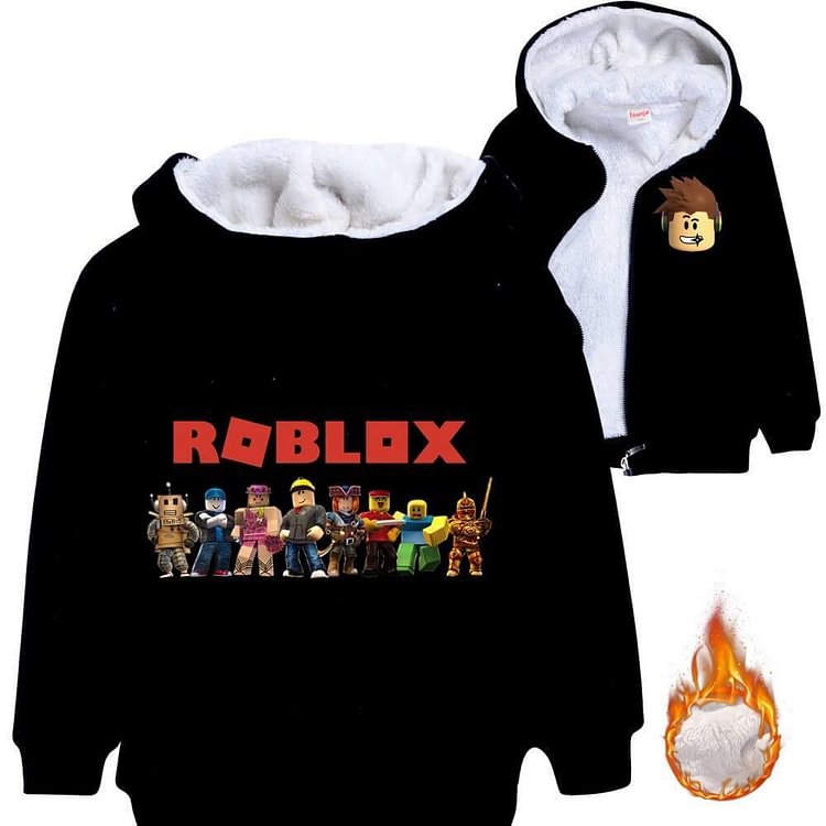 Mayoulove Roblox Annual New Series Print Boys Girls Fleece Lined Zip Up Hoodie-Mayoulove