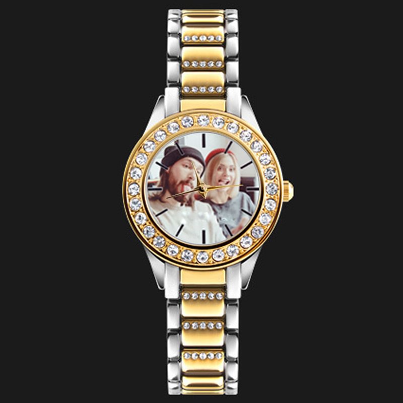 Custom Photo DIY Men Women Gold Silver Quartz Watches Gifts-VESSFUL
