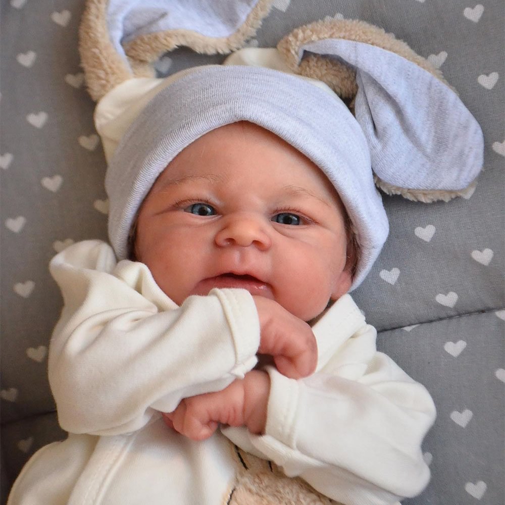 [NEW2022]17.5”Cute Dylan White Brown Hair Boy Cloth Body Reborn Baby Doll