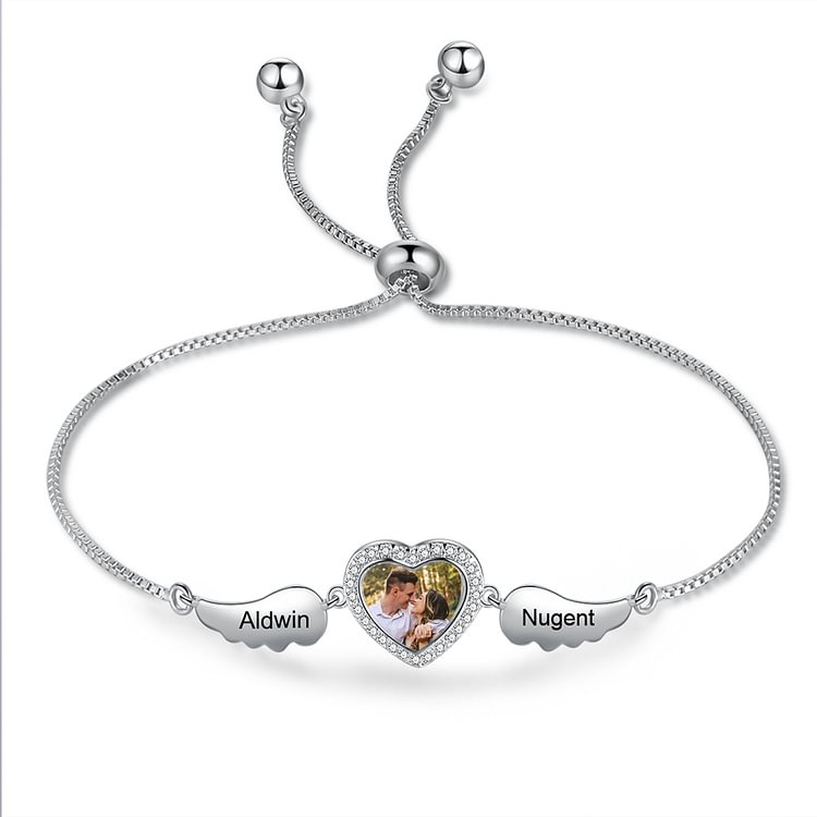 Personalized Photo Bracelet with  2 Name