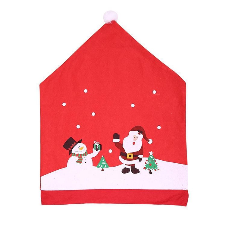 Père Noël bonhomme de neige dessin animé Noël imprimé couverture chaises tissu non-tissé