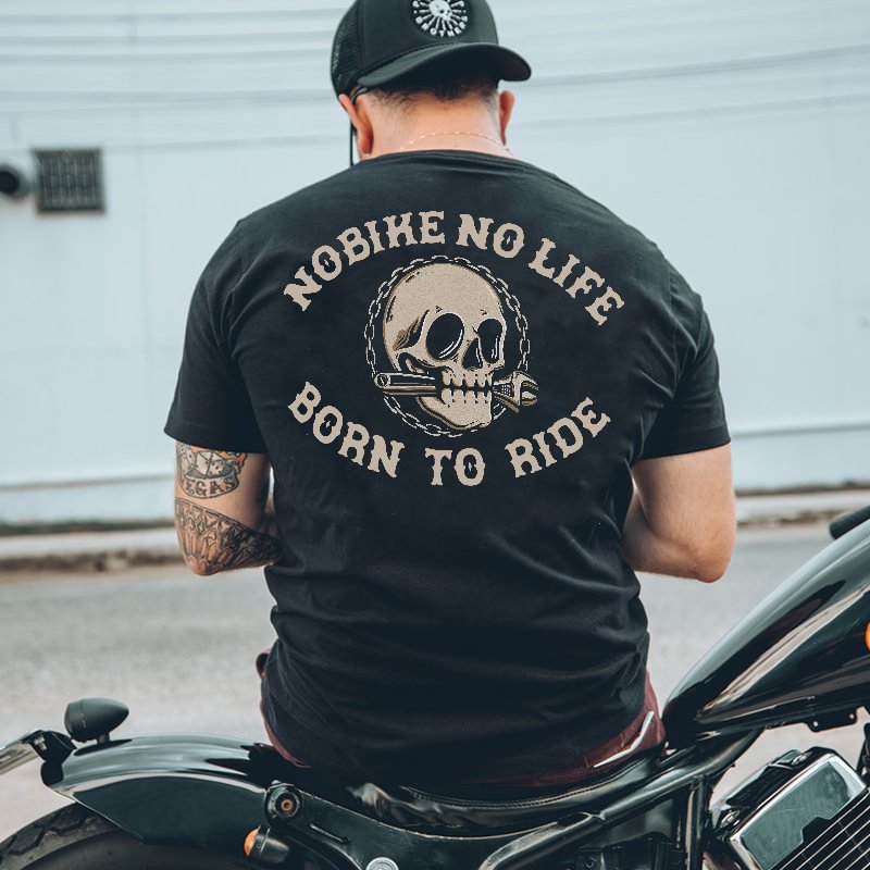 UPRANDY No Bike No Life Born To Ride Printed Casual Sports T-shirt -  UPRANDY