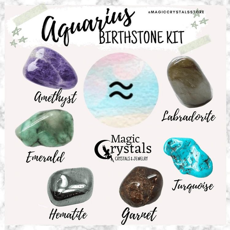 Aquarius Birthstones Crystal Set-Mayoulove
