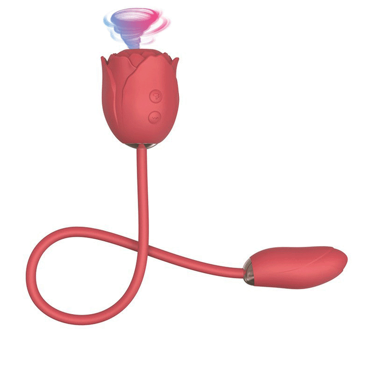 New Rose Sucking Vibrator Double Ended Vibrator (Extended Version)